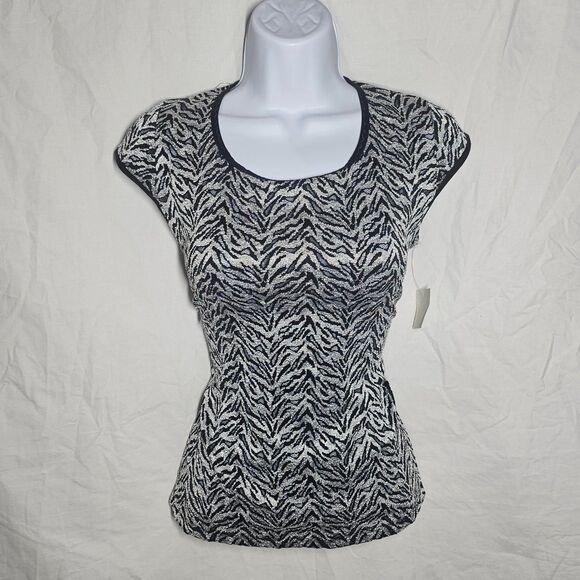 Vintage y2k deadstock micro mesh lace keyhole back form fit top - Picture 1 of 5